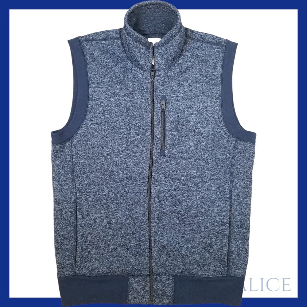 NWT Men's Gap sweater fleece vest navy blue heather sz S